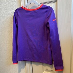 Nike Pro Kids Long Sleeve Activewear Shirt in Purple and Red